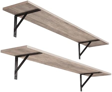 DINZI LVJ Long Wall Shelves, 39.4 Inch Wall Mounted Shelves with Brackets