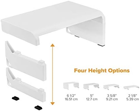 Bostitch Office Konnect Adjustable Monitor Stand Riser, 4 Height Adjustments, Built-In Cable Management, Rubber Feet - W