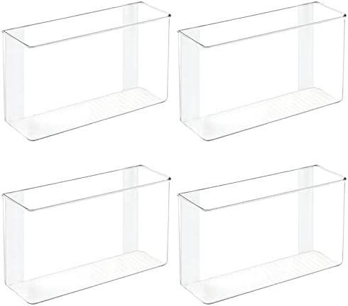 mDesign Plastic Adhesive Mount Storage Organizer Container for Kitchen or Pantry Wall Organization - Space Saving Holder