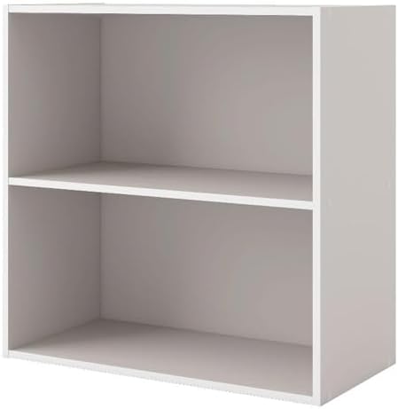 Homes: Inside + Out Apexa 2-Tier Cube Storage Organizer Shelves, Stackable Wood Bookcase Fits Cubby Bins for Organizatio