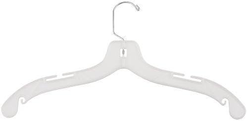 NAHANCO 17” White Mid-Heavyweight Plastic Hanger, 50 Pack