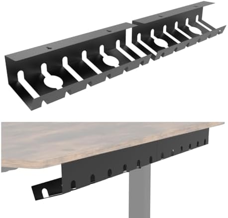 2 Pcs of Under Desk Cable Management Tray for Easy Mounting