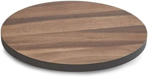 Woodard & Charles Round Acacia Wood Lazy Susan Turntable, 13.75" x 1.75"