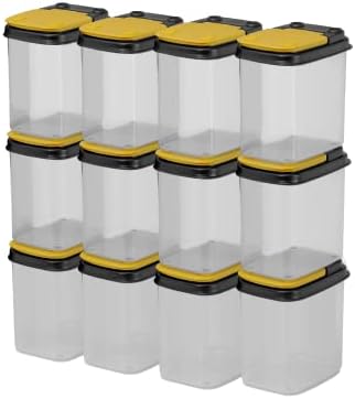 Buddeez Stackable Hardware Storage Bins, Workshop Organizer 1 Quart 12-Pack