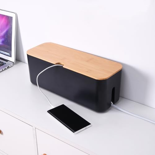 Changsuo Cable Management Box Set Cable Organizer Boxes for Extension Cord Power Stripe Surge Protector Wire Management 