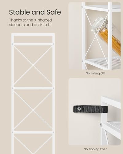 SONGMICS 5-Tier Steel Storage Rack, Shelving Unit with X Side Frames