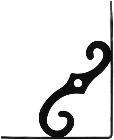 Acrux7 5 inch Decorative Shelf Brackets 4 Pack Heavy Duty Black Metal Shelf Brackets with Screws, Shelf Support Angle Br
