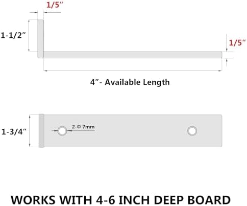 NEODROP 4 Inch Floating Shelf Brackets, Heavy Duty Hidden Bracket for Wall, Mantel, Bookshelves, Black Powder Coated Ste