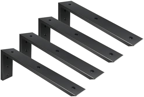 WINKER Countertop Support Bracket 4 Pack Heavy Duty 1/2" Thick Hidden L Shelf Bracket 16" x 6" x 2.5" Metal Corbels for 