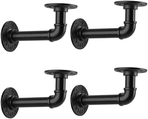 1/2" Pipe Shelf Bracket，Wall Mounted Floating Shelf Bracket, Steam Punk Decor Hanging Wall Metal Bracket, Heavy Duty Dec