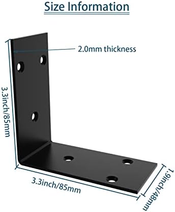 Black Stainless Steel Corner Bracket L Brackets Metal Corner Brace
