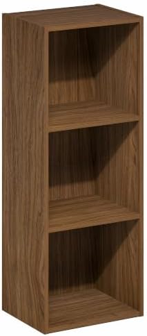 Furinno Luder 3-Cube Book Shelf, Bookshelf, Bookcase, Warm Walnut