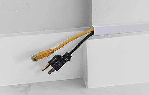 Easylife TV Wire Hider Wall Mounted 10 Feet White Cord Cover Kit for Wall Paintable Cable Raceway Adhesive Wire Conceale