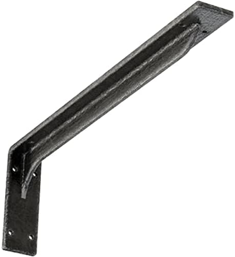 Ekena Millwork BKTM02X20X06EBAPW Steel Bracket Embrey, 2" W x 20" D x 6 1/2" H, Antiqued Pewter
