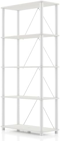 Homes: Inside + Out Apexa Modern 5-Tier Wide Shelving Units, Collectibles Display Shelves, Easy Assembly Standing Shelf,