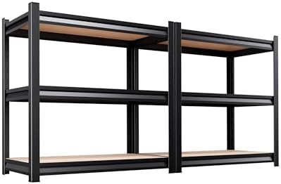 2Pack 3 Tier Garage Shelving,Garage Storage Shelves,Adjustable Heavy Duty Metal Shelving Units and Storage Large Rack,Ut
