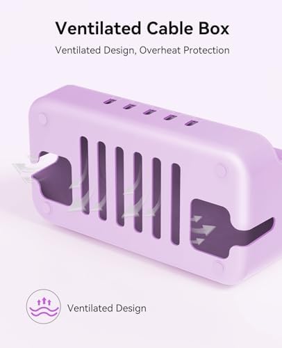 ORICO Cable Management Box with Phone Stand Lid, Large Cord Organizer Case for Hiding Power Strips & Surge Protectors, H