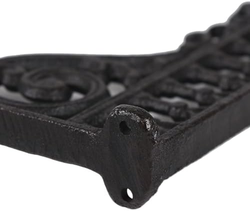 2PCS Cast Iron European Style Wall Shelf Brackets, 10.6in(L), Black