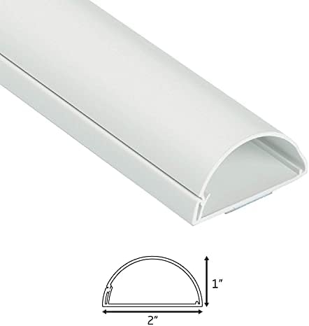 D-Line Cable Management Box (Large) & Large Cable Raceway Length 2" (W) x 1" (H) x 39" Length - White