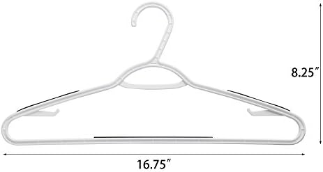 Finnhomy 50 Pack Plastic Hangers, Clothes Hangers with Non-Slip Pads, Space Saving Easy Slide Organizer, Clothes Hanger for Bedroom Closet Wardrobe, Great for Shirts, Pants, Scarves