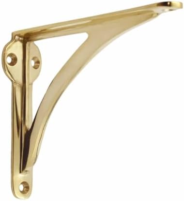 STYLENT Decor Decorative Brass Shelf Bracket, Heavy Duty and Antique Shelf Bracket for Shelving Modern L Shaped Design (