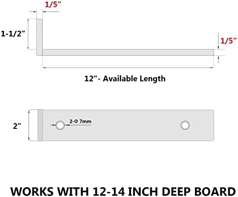 NEODROP 12-Pack 12-Inch Floating Shelf Brackets, Heavy-Duty Hidden Brackets For Small, Kitchen, Nursery Shelves, Black P