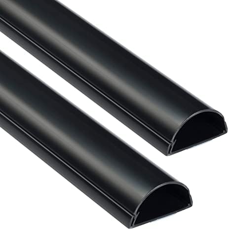 D-Line Half Round Cord Hider, Patented Cable Cover, Hide TV Wall Mount Wires, Raceway for Cords, Decorative Wire Covers,