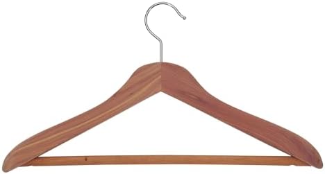 Household Essentials CedarFresh Deluxe Cedar Coat Hanger with Fixed Bar, Red,natural
