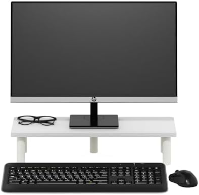 Furinno TURN-N-TUBE Monitor Stand Riser, 23.6"W Rectangle Monitor Riser, Toolless Laptop Stand for Desk, Office Desk Acc