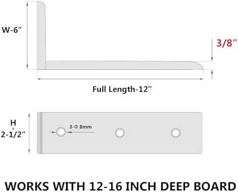 NEODROP 4-Pack 12 Inch Countertop Support Brackets, Heavy Duty L Brackets for Quartz/Wood/Laminate/Granite Countertops |