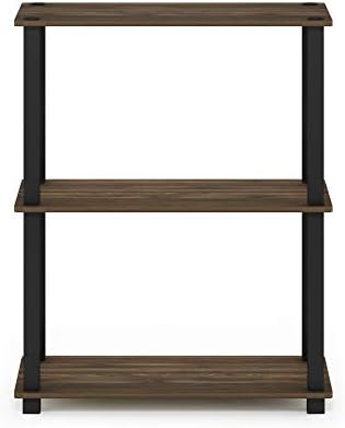 Furinno TURN-S-TUBE Storage Shelves, 3-Tier Book Shelf, Corner Shelf, Toolless Open Shelves, for Organization and Storag