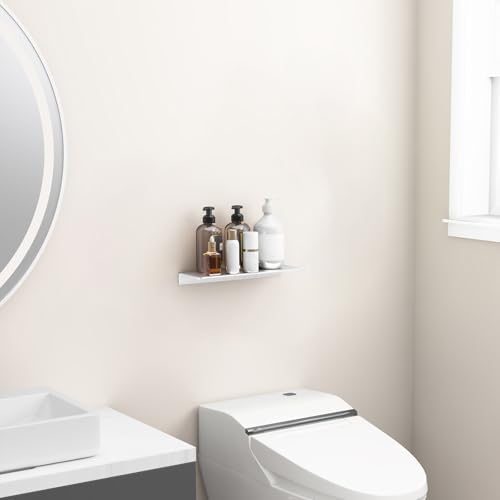 Danpoo 12 inch Metal Wall Shelf Small Floating Shelf for Wall Organizer & Storage, Display Shelf for Bathroom, Living Ro