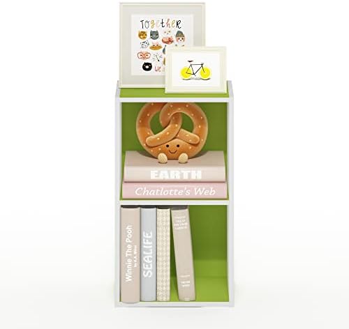 Furinno PASIR Book Shelf, 2-Tier Modern Bookshelf, Open Shelves Bookcase 9 x 12 x 21, Easy Assembly, for Living Room, Be