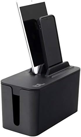 Bluelounge CableBox Mini Station Black Cable and Cord Management System - Small Surge Protector Included