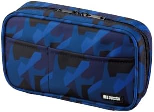 LIHITLAB Large Capacity Zipper Pencil Case For School Office College, Big Capacity 4 Compartments Pencil Bag Holder Adults Teen Boys Girls, Travel Cosmetics Storage, Navy Camo (A7551-132)