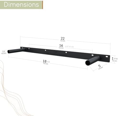 Homeforia Heavy Duty Floating Shelf Brackets 22 inch, High-End Solid Steel