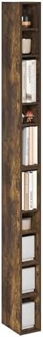 Furinno Fulda Book Shelf, 10-Tier Bookshelf, Space Saving Storage Shelf Bookcase, 9.2 x 5.9 x 78.7, for Living Room, Bed