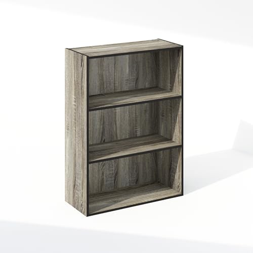 Furinno Simple Book Shelf, 3-Tier Bookshelf, Storage Shelves Bookcase, 9.7 x 23.7 x 31.5, for Living Room, Bedroom, Home