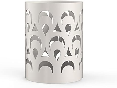 Mango Steam Metal Pen Holder, Stand for Desk - Pencil Cup Organizer for Office, Classroom, Home (Peacock, White)