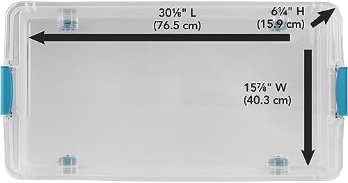 Sterilite Wheeled Latching Box w/ Lids for Home & Office, 56 Quart, 4-Pack