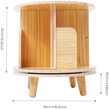 Rotating Bookshelf,Revolving Bookcase,Stackable Bookshelf Organizer, Swivel Bookcase Round Bookshelf, Book Shelf for Bed