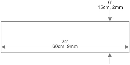 Dulles Glass 6" x 24" Rectangle Floating Glass Shelf - Shelf Only - Tempered - 3/8" Thick - Flat Polished Glass