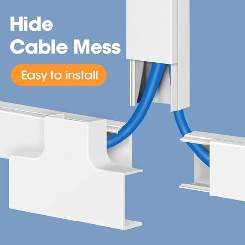630in Cord Hider Kit, Paintable Cable Raceway, Cord Covers for Wires on Wall, Cord Hider for Wall Mount tv, tv Cable Hid