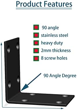 Black Stainless Steel Corner Bracket L Brackets Metal Corner Brace