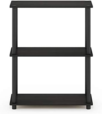Furinno TURN-N-TUBE Storage Shelves, 3-Tier Book Shelf, Corner Shelf, Toolless Open Shelves, for Organization and Storag