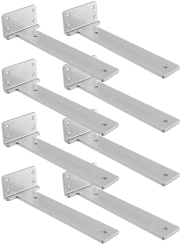 Stainless Steel Floating Shelf Brackets 10 inch 8 Pack L Brackets for Floating Shelves Heavy Duty Shelf Bracket for DIY 