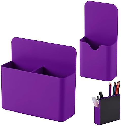 KITANIS Magnetic Pen Holder,2 Pack Magnetic Dry Erase Marker Holder with Generous Compartments,Strong Magnet Storage Marker Pen Pencil Organizer for Refrigerator,Whiteboard,Locker Accessories