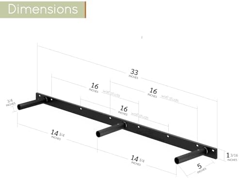 Homeforia Heavy Duty Floating Shelf Brackets 33 inch, High-End Solid Steel