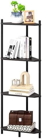 Corner Shelf Stand - 3 Tier Bamboo Small Corner Bookshelf for Office Kitchen Bedroom Plant Stand Living Room Decor Small