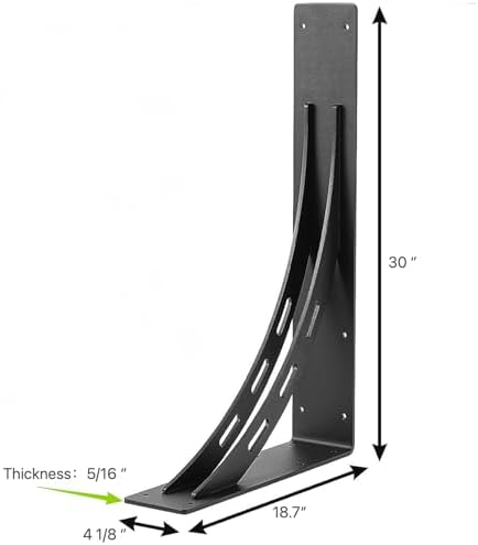 30 inch x 18.8 inch Heavy Duty Shelf Brackets , Metal Mantel Brackets (Set of 2) Fireplace Mantel Brackets - Countertop 